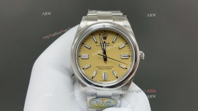 Clean Factory Rolex Oyster Perpetual 3230 Light yellow Face Watch